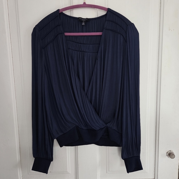 Current Air Navy Wrap Front Top - Picture 2 of 10